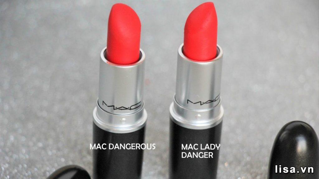 So sánh son MAC Lady Danger và Dangerous
