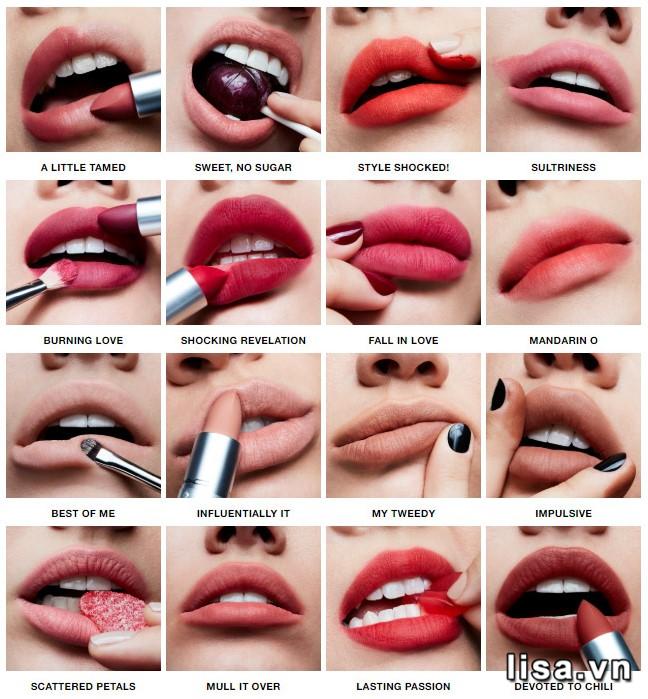 16 tone son trong BST MAC Powder Kiss Lipstick