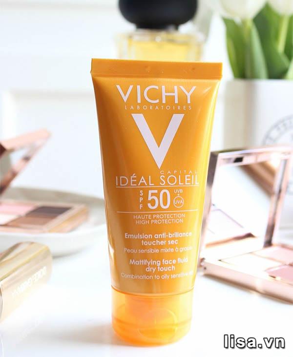 Kem chống nắng Vichy Ideal Soleil SPF 50 Mattifying Face Fluid Dry Touch hợp với mọi làn da