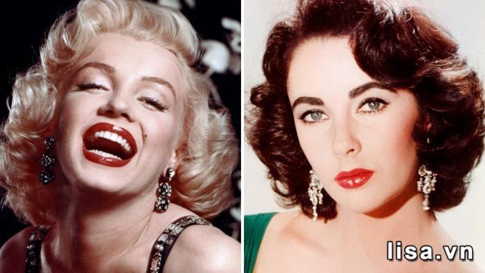 Elizabeth Taylor và Marilyn Monroe tạo nên trào lưu đánh son môi