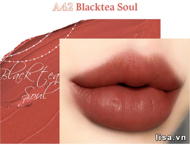Son Black Rouge Air Fit Velvet Tint Ver 8 Màu A42 BlackTea Soul