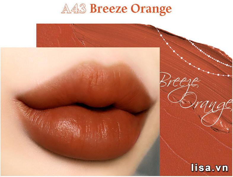 Son Black Rouge Air Fit Velvet Tint Ver 8 Màu A43 Breeze Orange